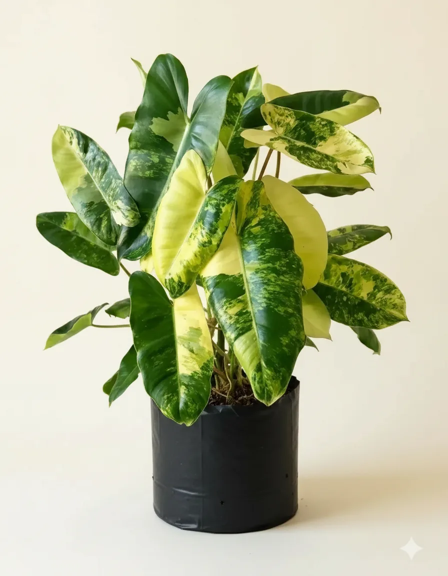 Philodendron Burle Marx Variegated (Philodendron burle) live botanical specimen